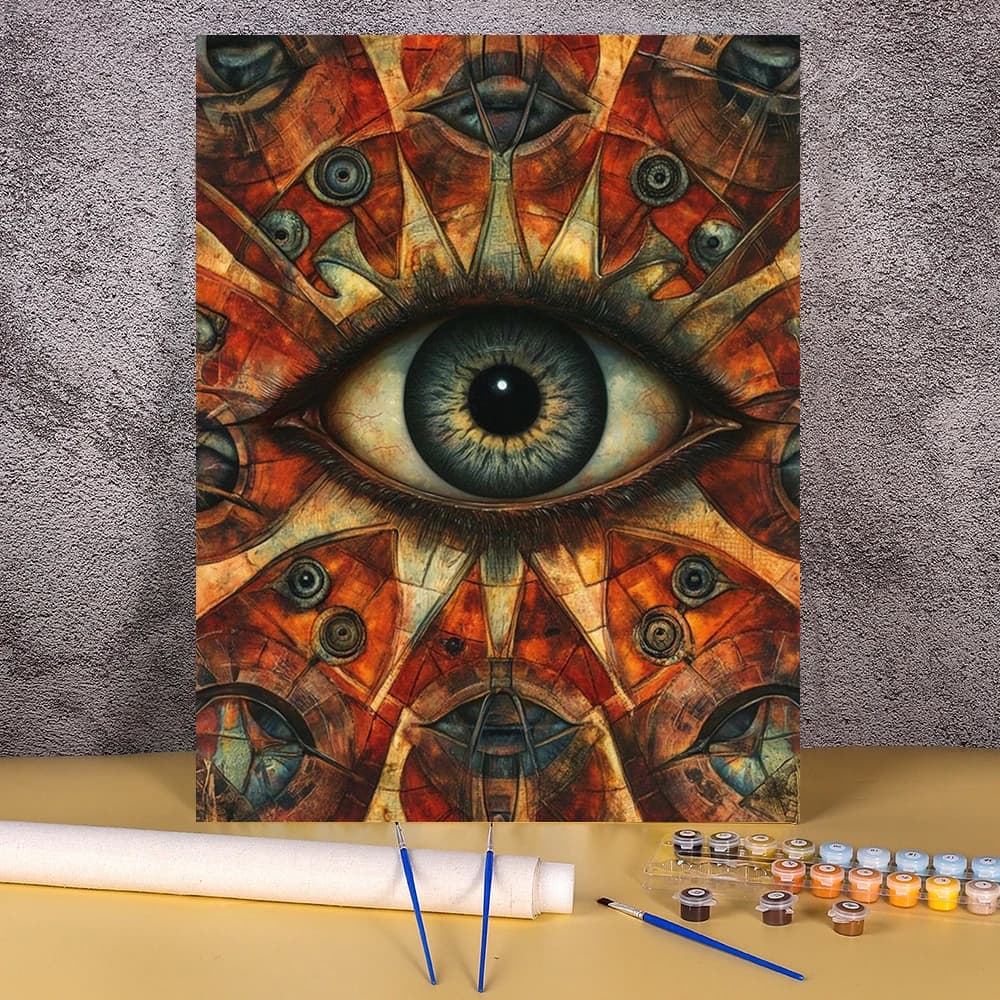 Peinture à l'huile par numéros, travail manuel, bricolage, yeux colorés, image par numéros, Kits de 