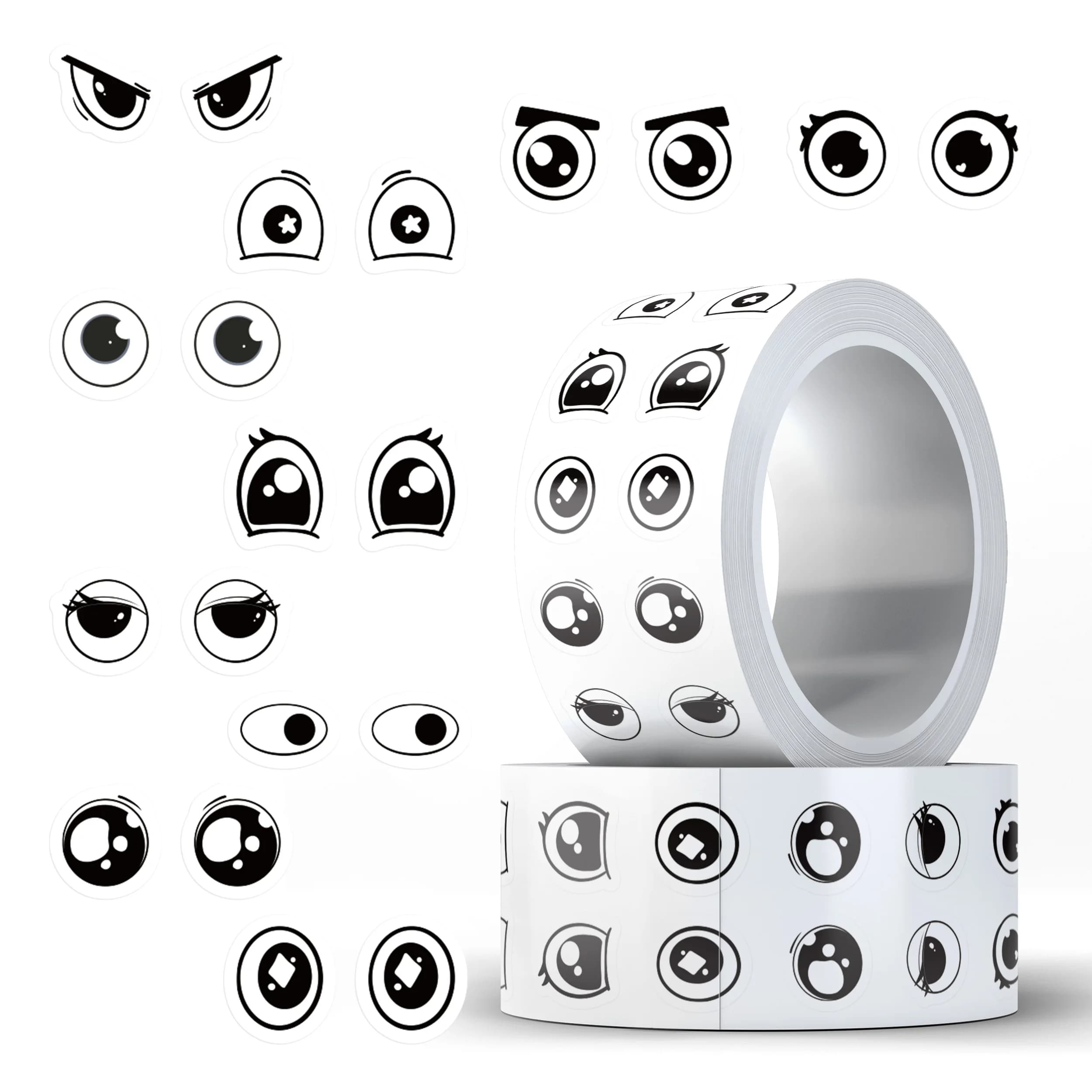 500 pièces Anime yeux rouleau autocollants décalcomanies pour ordinateur portable Scrapbook Skateboa