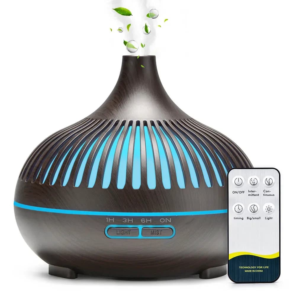 Diffuseur d'huiles essentielles d'aromathérapie sans fil, 500ML, poêle à bois, humidificateur d'air 