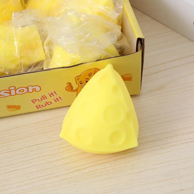 Jouet sensoriel anti-stress en forme de fromage à remontée lente, doux et compressible