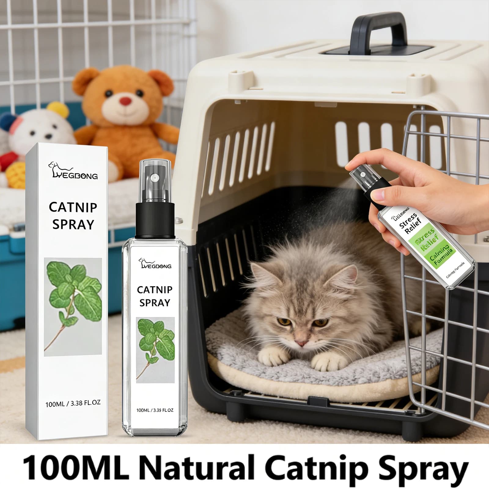 Yegbong Spray à l'herbe à chat soulage efficacement la tension de l'anxiété du chat améliore la vita