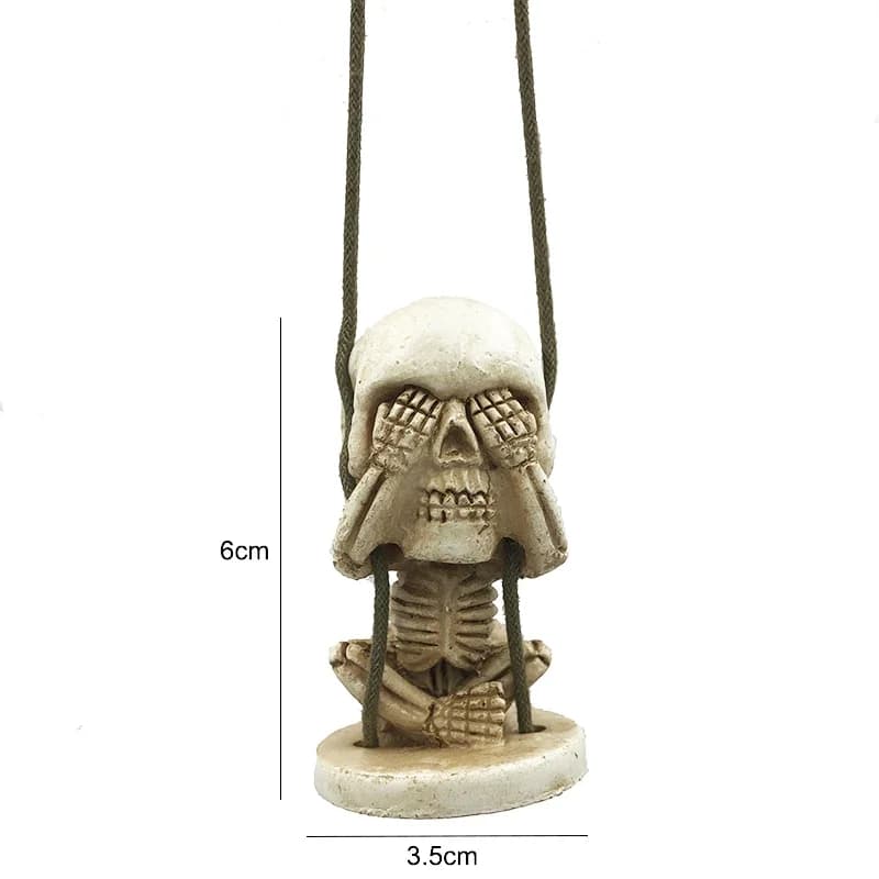 Squelette de balançoire fantôme, décoration intérieure de voiture, squelette en résine, pendentif de