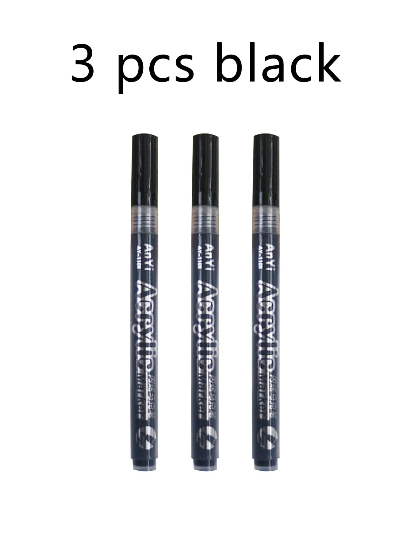 3/5 pièces/ensemble marqueurs acryliques stylo de peinture noir pour peinture sur roche, pierre, cér
