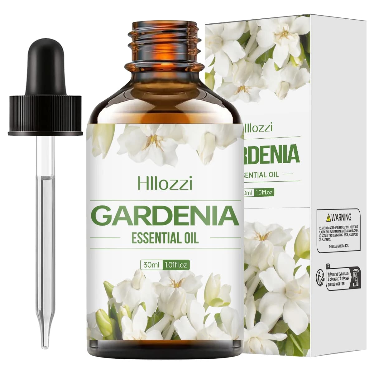 Huile essentielle de gardénia, un parfum floral pur, adaptée au massage corporel et aux soins capill