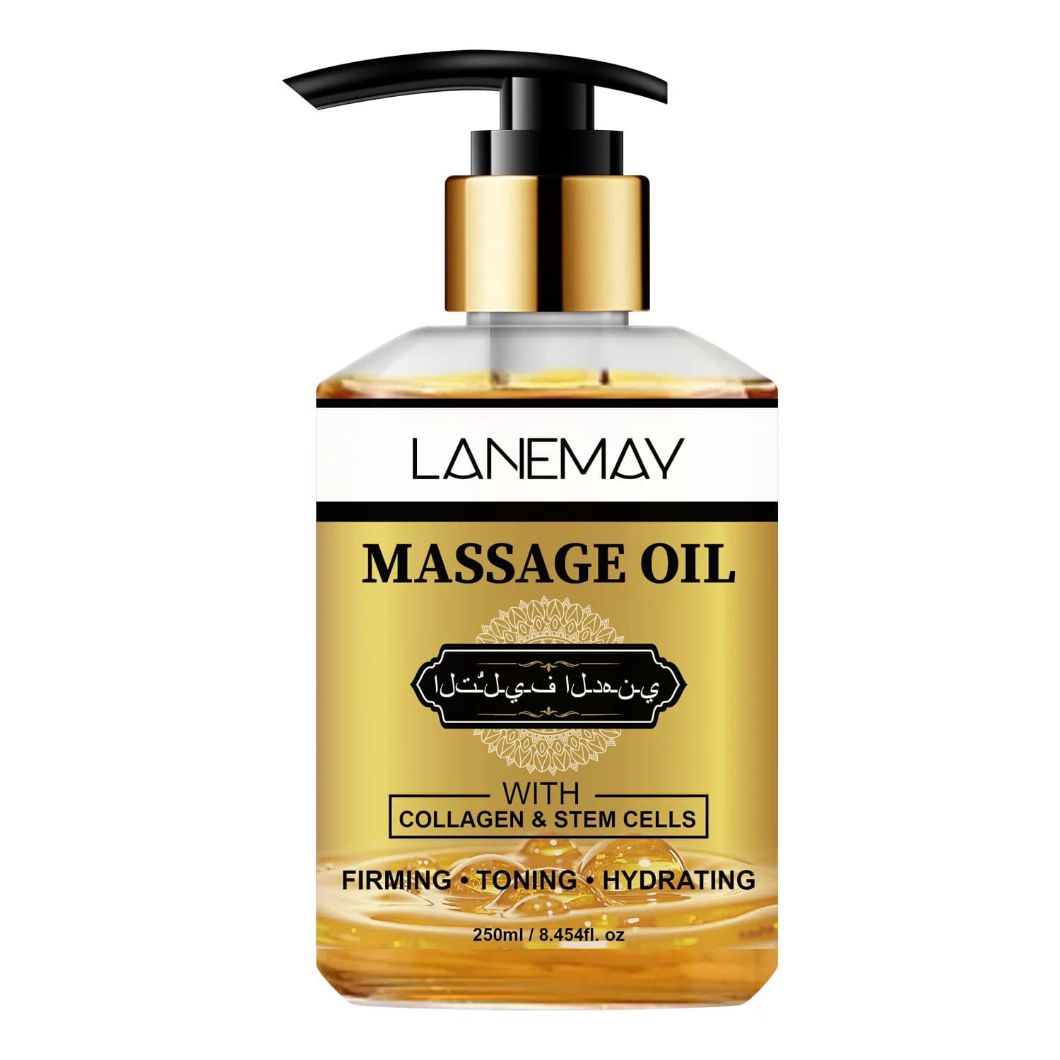 L'huile de massage contenant du collagène resserre et hydrate la peau, soulage la tension musculaire
