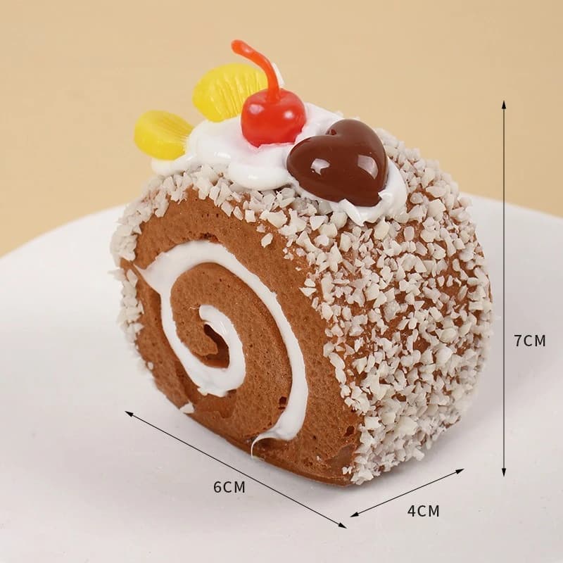 Jouet anti-stress souple en forme de gâteau roulé suisse, simulation réaliste, à rebond rapide, modè
