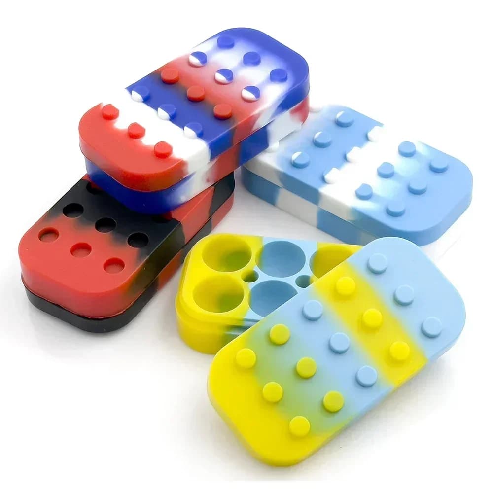 Boîte d'avertissement en silicone antiadhésif, 6 trous, 34ml, huile essentielle, récipient facile à 