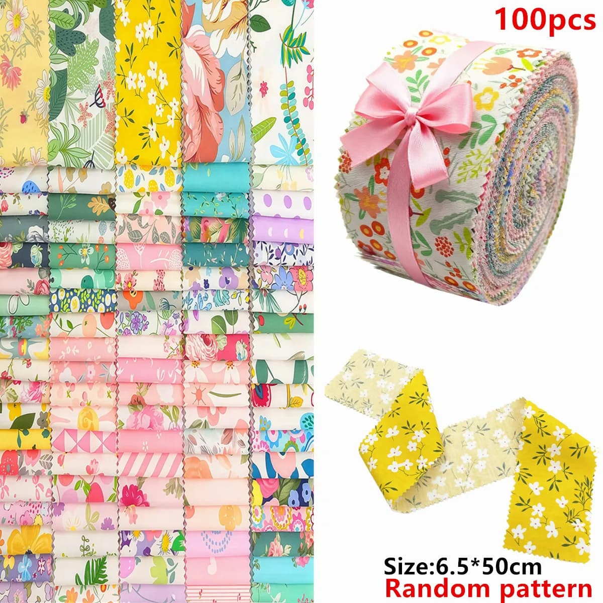 100 rouleaux de gelée 2,5 pouces x 19,7 pouces |   Tissu matelassé parfait pour la couture, le quilt
