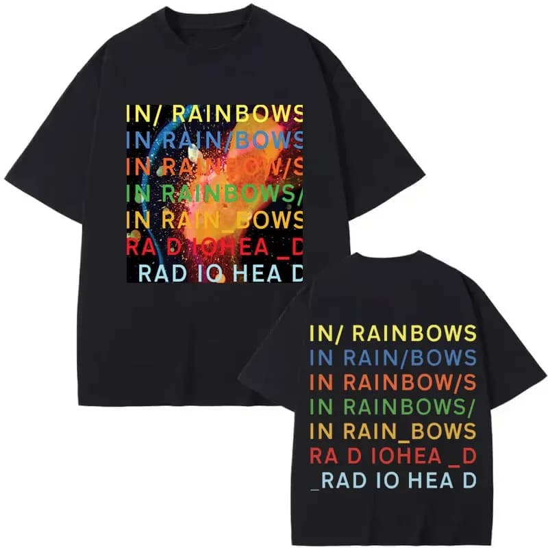 T-shirt Merchandising Radiohead In Rainbows 2026 pour Hommes et Femmes – Vêtements Y2K Tendance, T-s