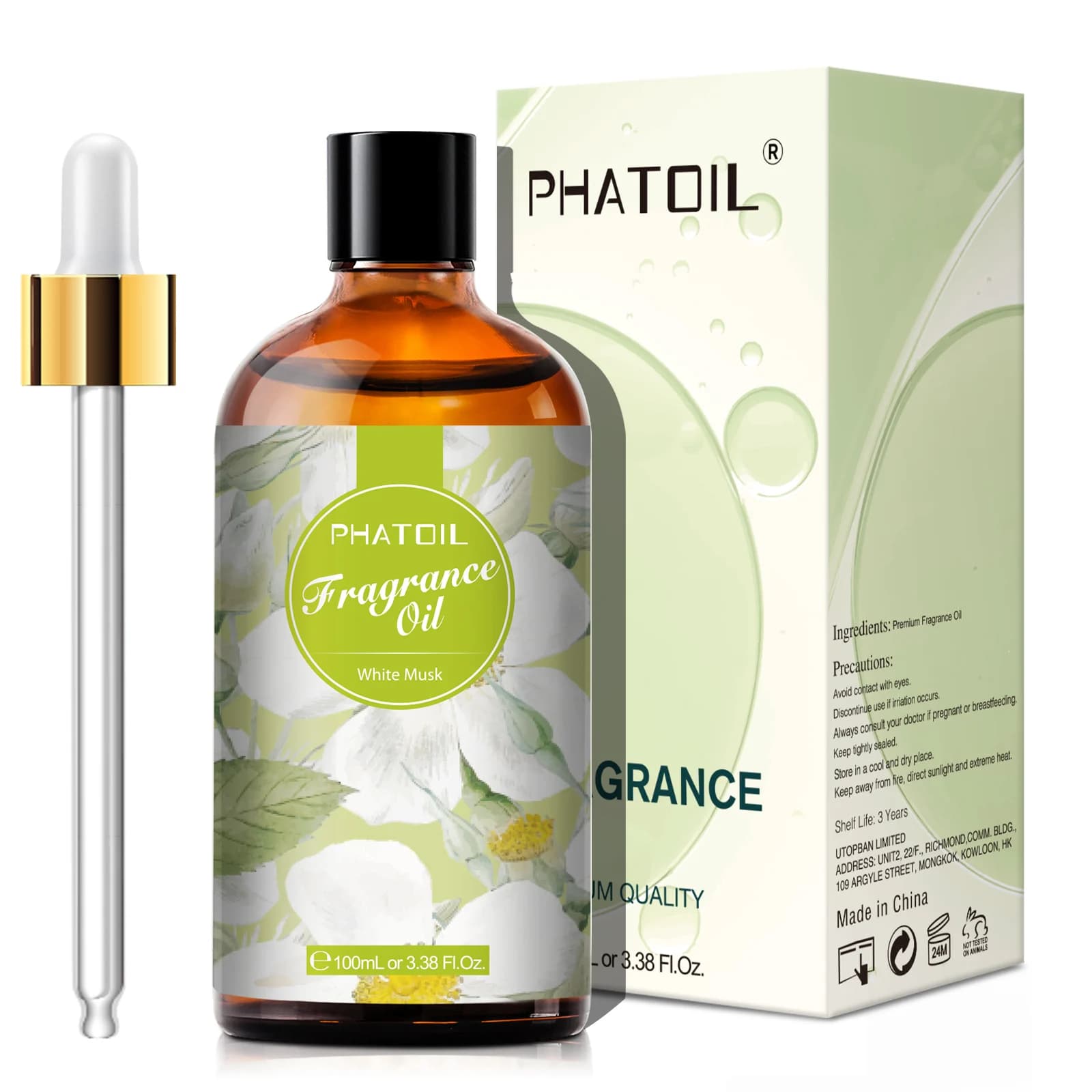 PHATOIL 100ml huiles parfumées série fleur pour diffuseur fabrication de bougies musc blanc gomme à 
