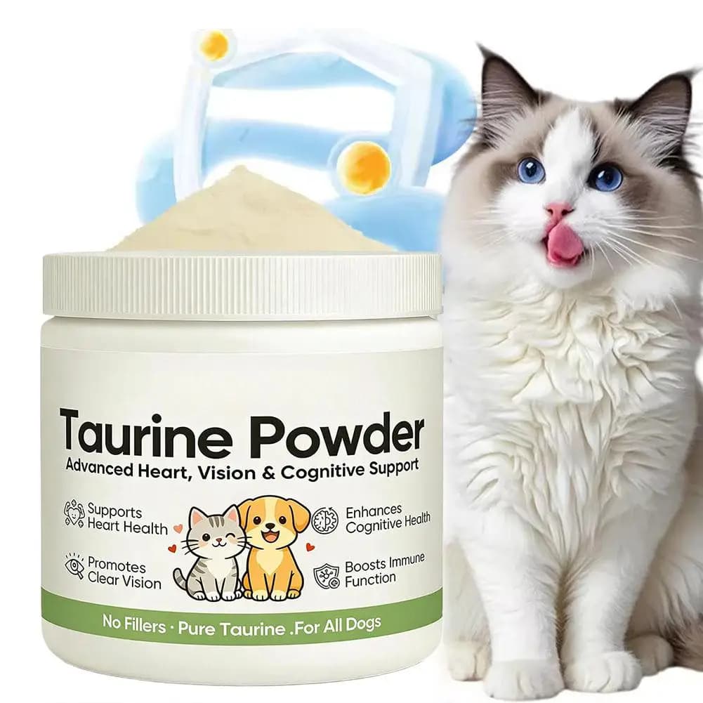 Poudre de supplément de taurine 30g pour chat et chien – Soutient la santé cardiaque, la vision et l