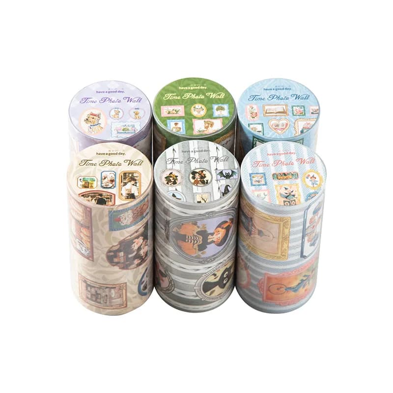 Ruban Washi Série Time Photo Wall, 1 ou 2 rouleaux, style vintage européen, fournitures de décoratio