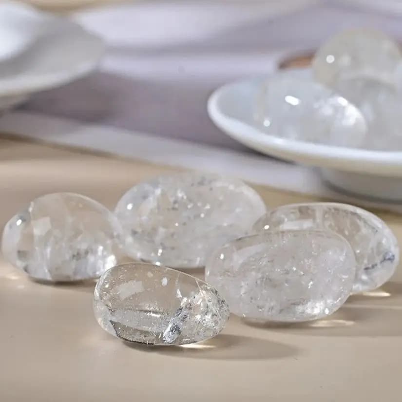 Pierre de cristal roulante blanche, polissage naturel, gravier, roche, Quartz, pierre précieuse brut