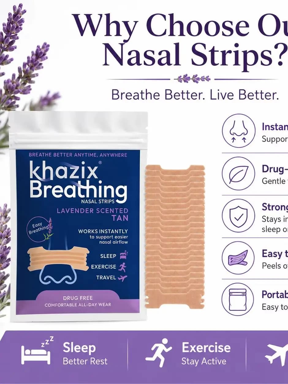 30 Bandes Nasales au Menthol pour une Respiration Facilitée, Bandes Nasales Confortables pour le Som