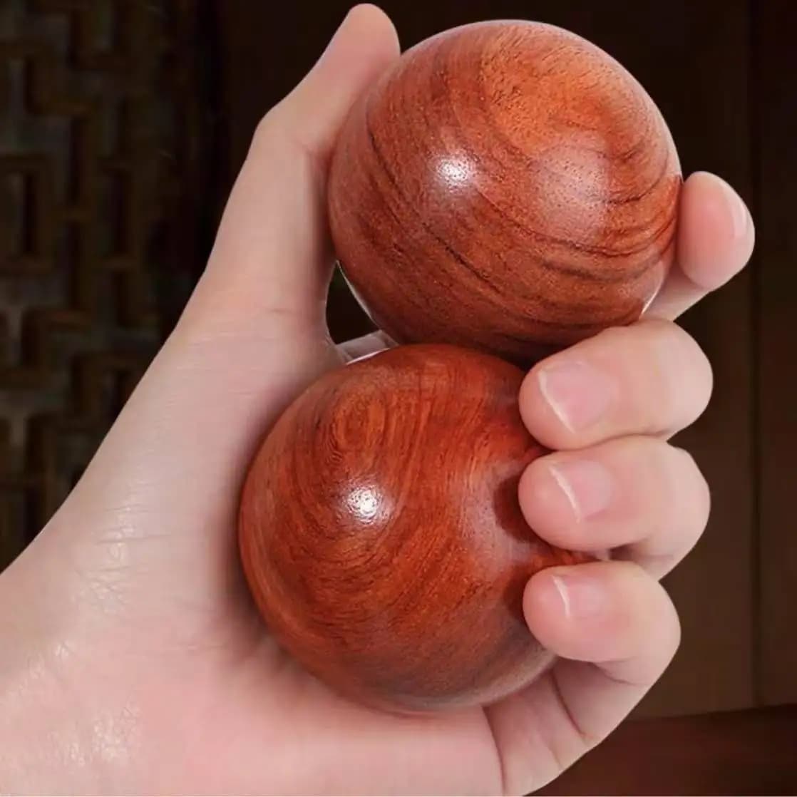 Ensemble de 2 balles roulantes en bois, conçues pour l'exercice et le massage, pour soulager le stre