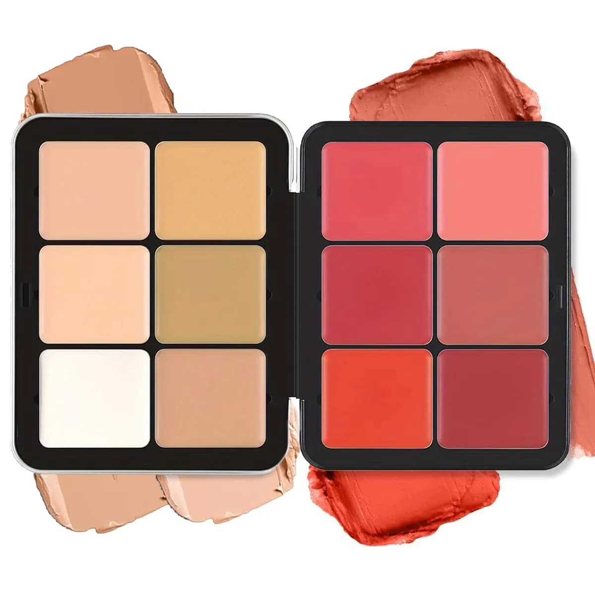 Boîte en fer pour correcteur de contour, crème pour fard à joues, palette de maquillage tout-en-un, 
