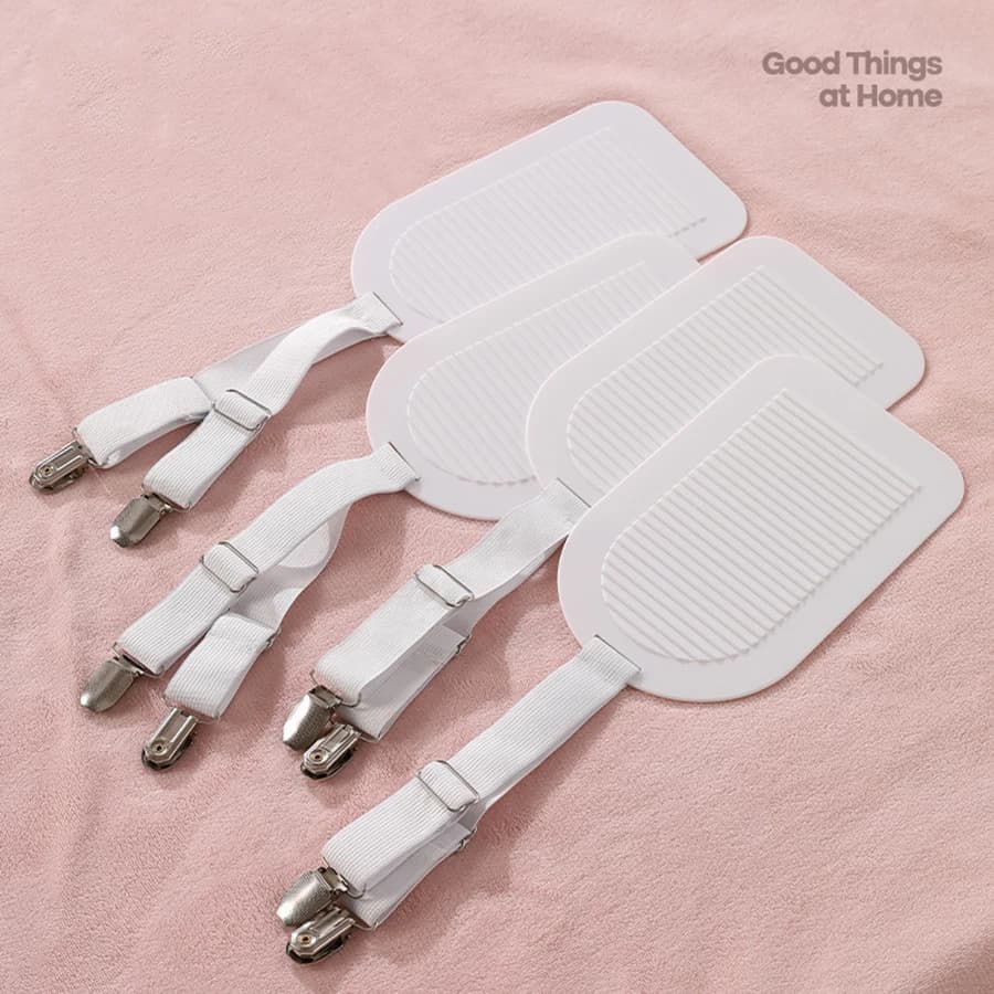 Clips pour drap de lit, sangles de support de drap de lit réglables, ensemble de 4 Clips de literie 