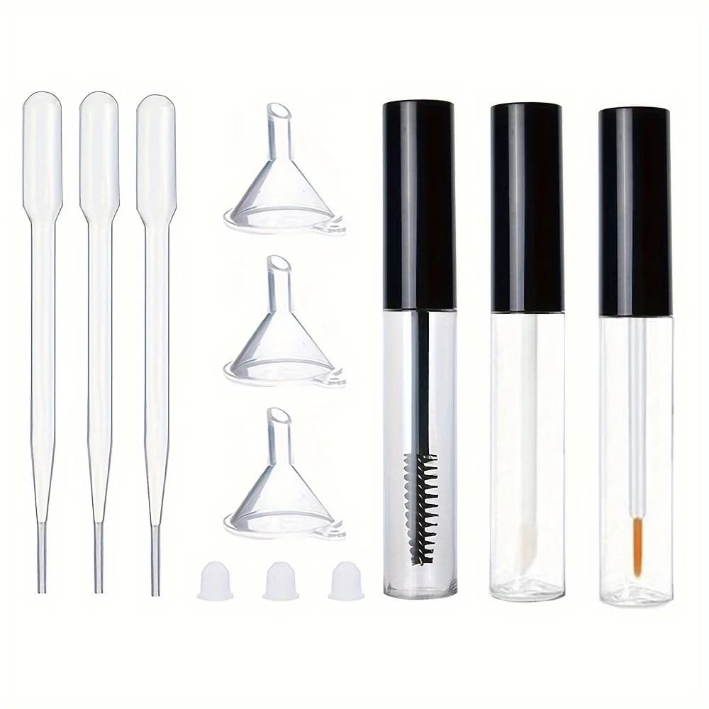 Lot de 3 tubes de mascara vides de 10 ml avec brosse à mascara, flacon distributeur universel pour h