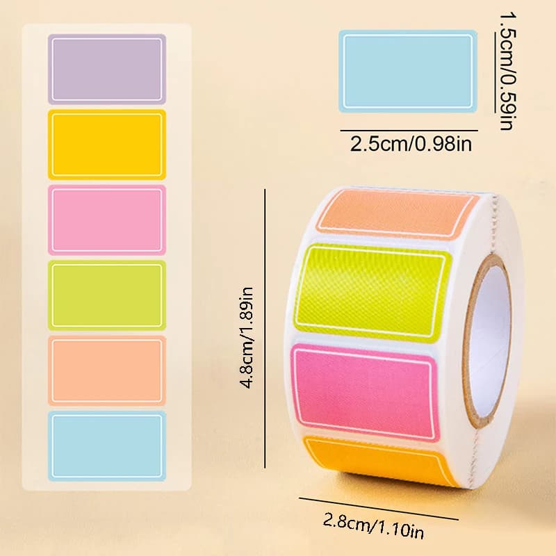 Rouleau d'onglets d'indexation étanches à code couleur, étiquettes autocollantes vibrantes et durabl