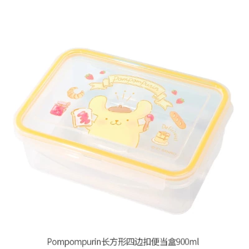 Boîte à lunch carrée Sanrio Cinnamoroll, nouvelle boîte à lunch carrée en plastique mignonne Pompomp