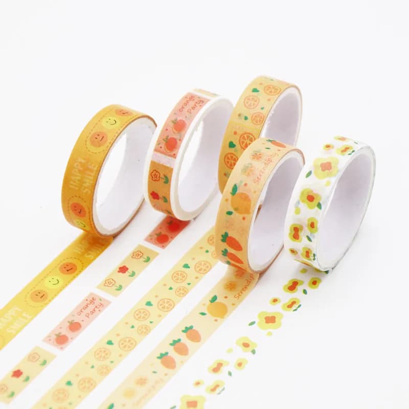 Lot de 5 rouleaux de ruban Washi géométrique rétro, autocollants créatifs pour bricolage, fourniture
