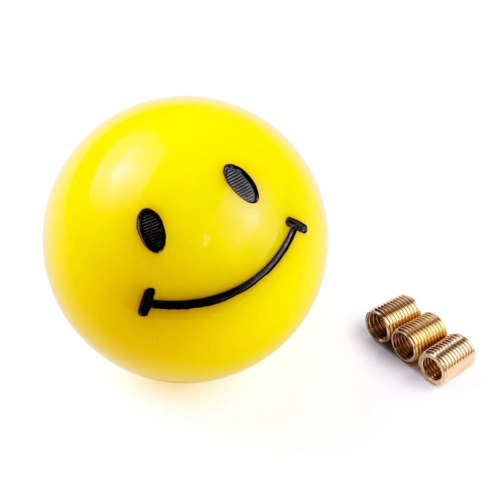 Lune yeux boule ronde sourire visage JDM étiquette voiture levier de vitesse pommeau de levier de vi
