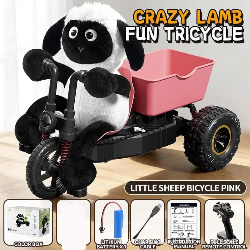 Voiture télécommandée Crazy Lamb RC Tricycle 2.4GHz - Drift haute vitesse, cascades, tout-terrain et