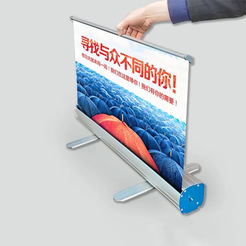 Support de bannière enroulable personnalisé, écran d'affiche de drapeau 80x200cm, alliage d'aluminiu