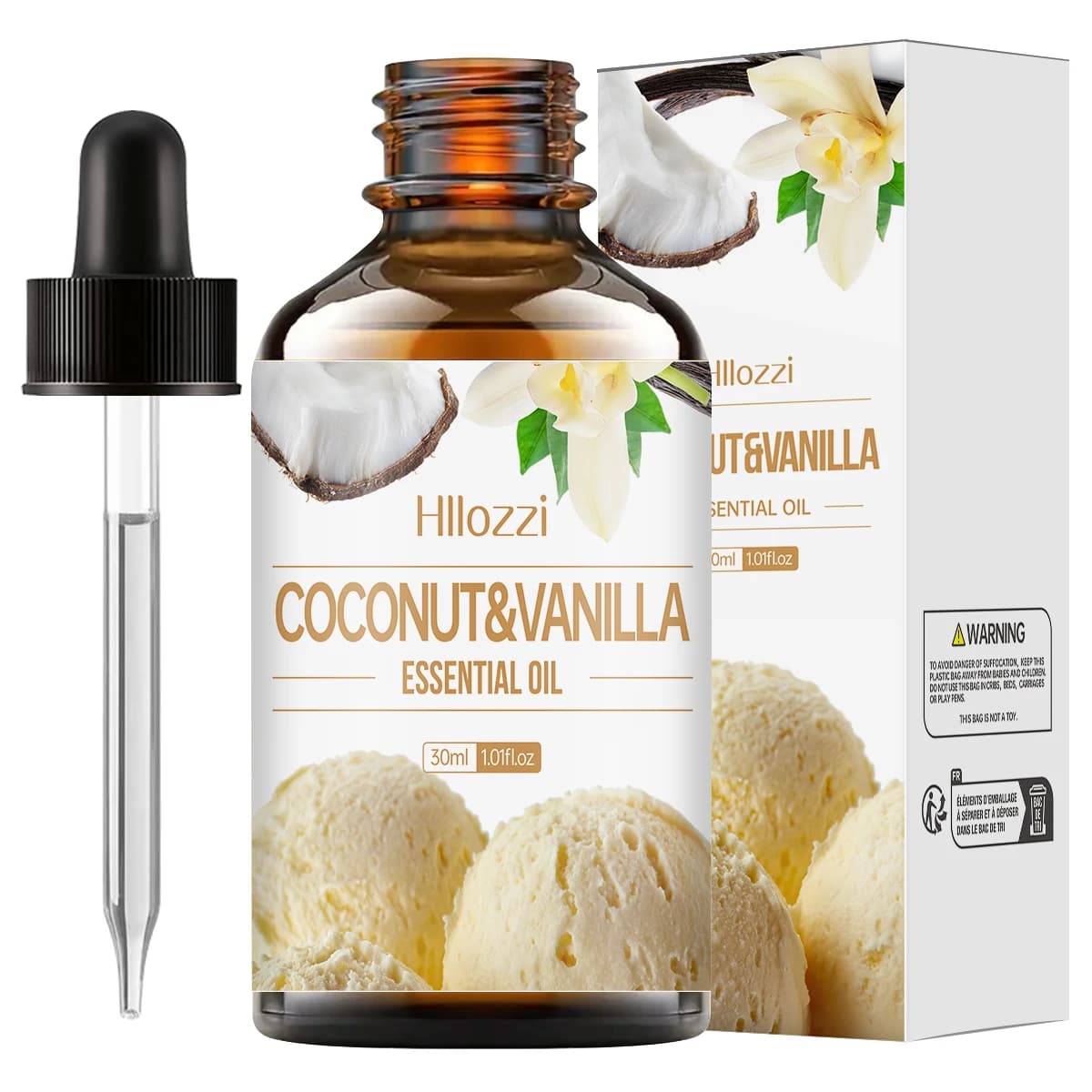 Huile essentielle de noix de coco et de vanille, parfum longue durée, aromathérapie, soins pour la p