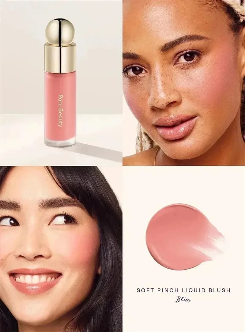 Rare Beauty – Fard à joues liquide portable, soyeux, longue tenue, effet repulpant, fini mat, applic