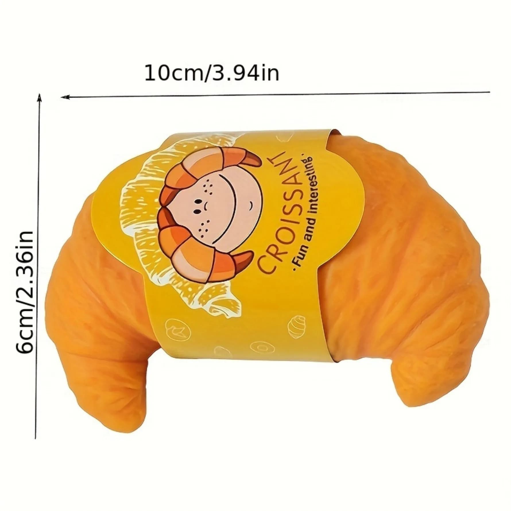 Jouet Squishy Croissant Réaliste à Remontée Lente, Anti-Stress en Forme de Pain Moelleux pour Bureau