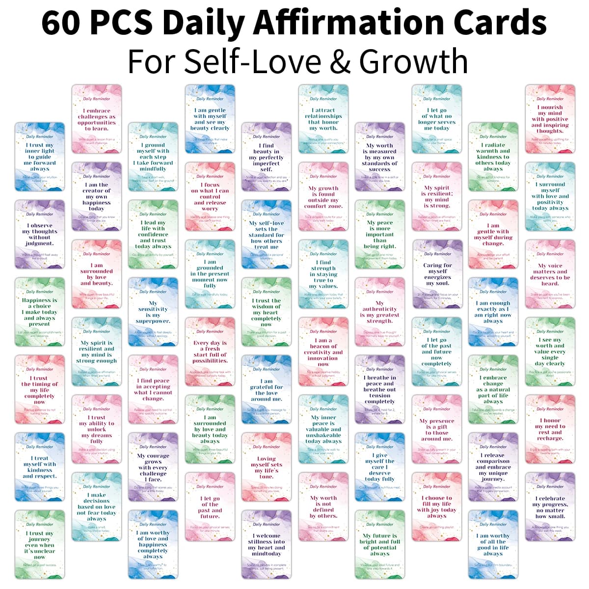 Cartes d'encouragement vierges pour l'écriture, cartes d'affirmation positive pour la croissance per