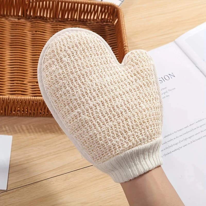 Brosse de gommage corporel en coton et lin, brosse de douche exfoliante douce, nettoyage et Massage 