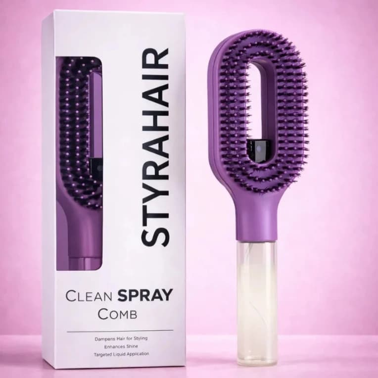 Peigne de massage 2-en-1 avec pulvérisateur d'huile essentielle, bouteille de pulvérisation d'eau, m