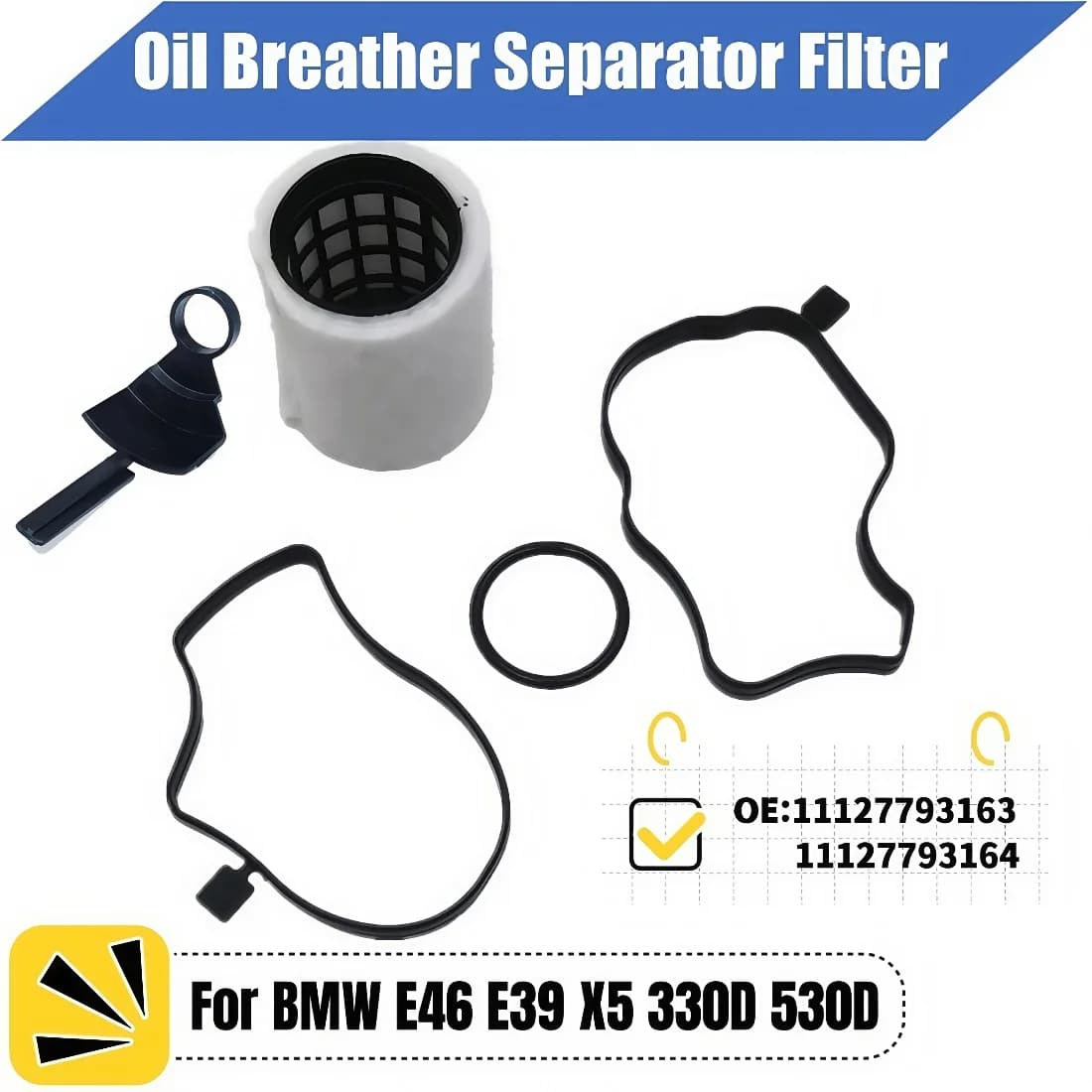 Filtre séparateur de reniflard d'huile de carter pour BMW, E46, E39, X5, 330D, 530D, 11127793163, 11