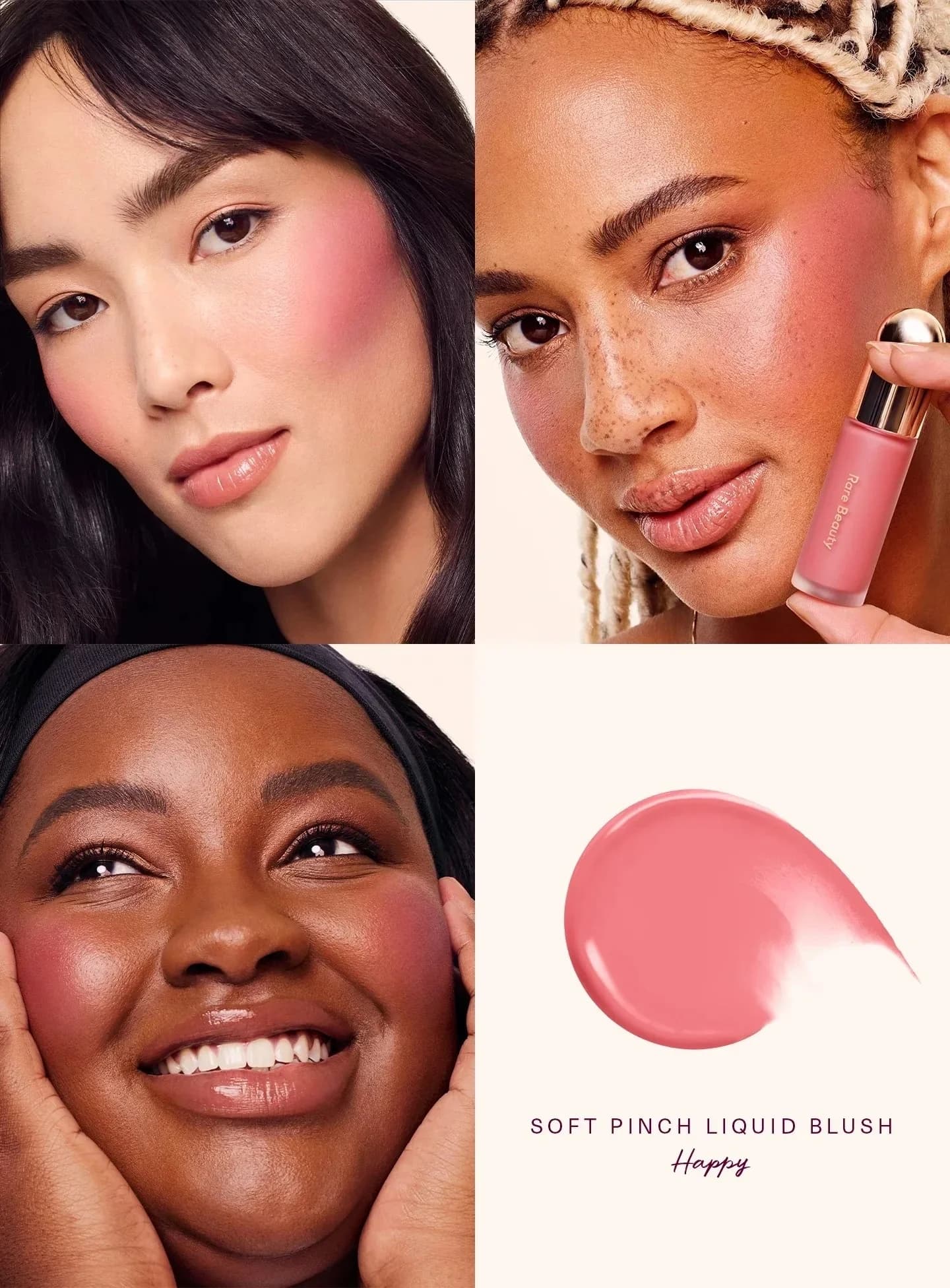 Rare Beauty Liquid Highlighter Blush, éclat naturel doux, longue tenue, Happy Hope Wonder Love Joy L