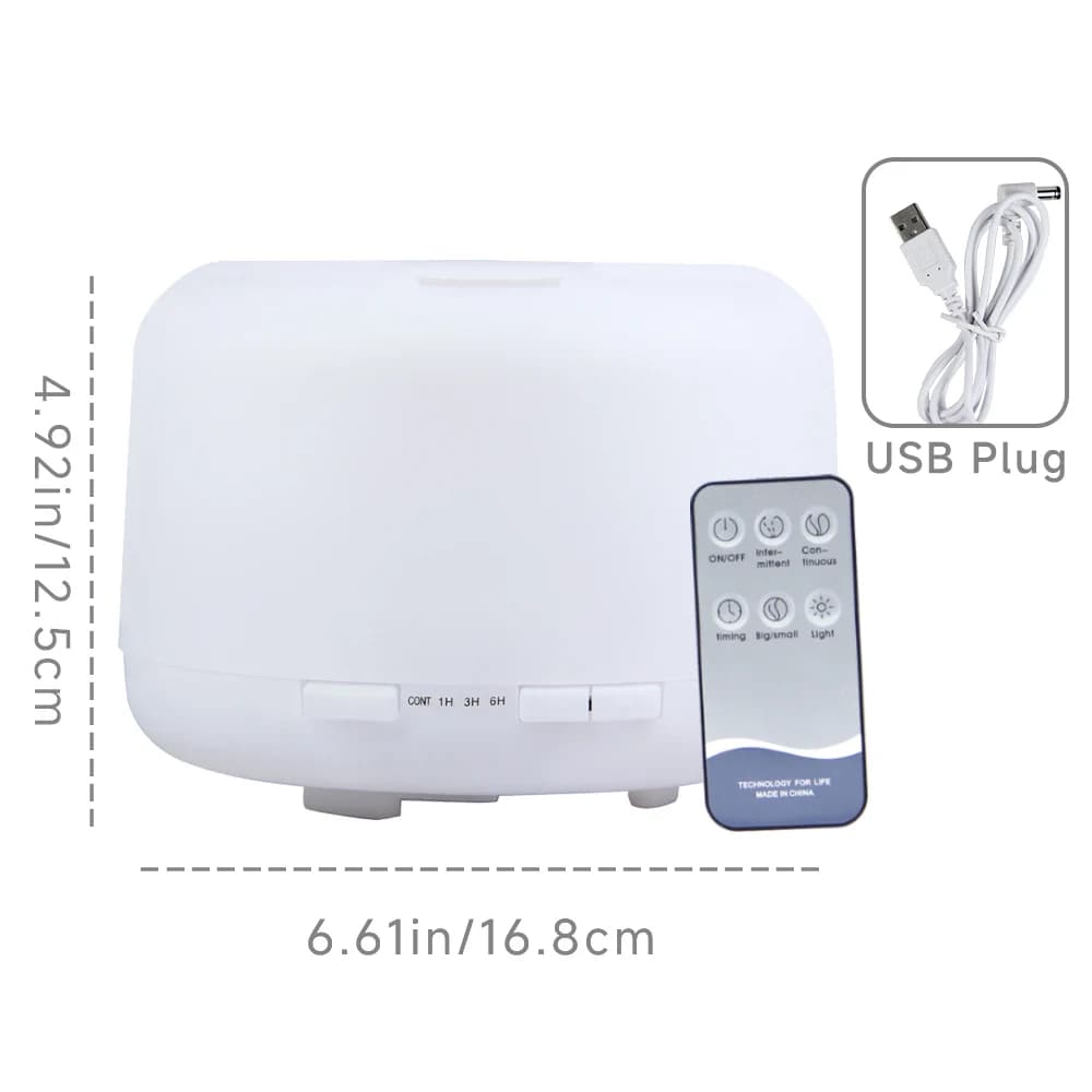 Diffuseur d'huiles essentielles de 500ml, diffuseur silencieux de brume d'aromathérapie, humidificat
