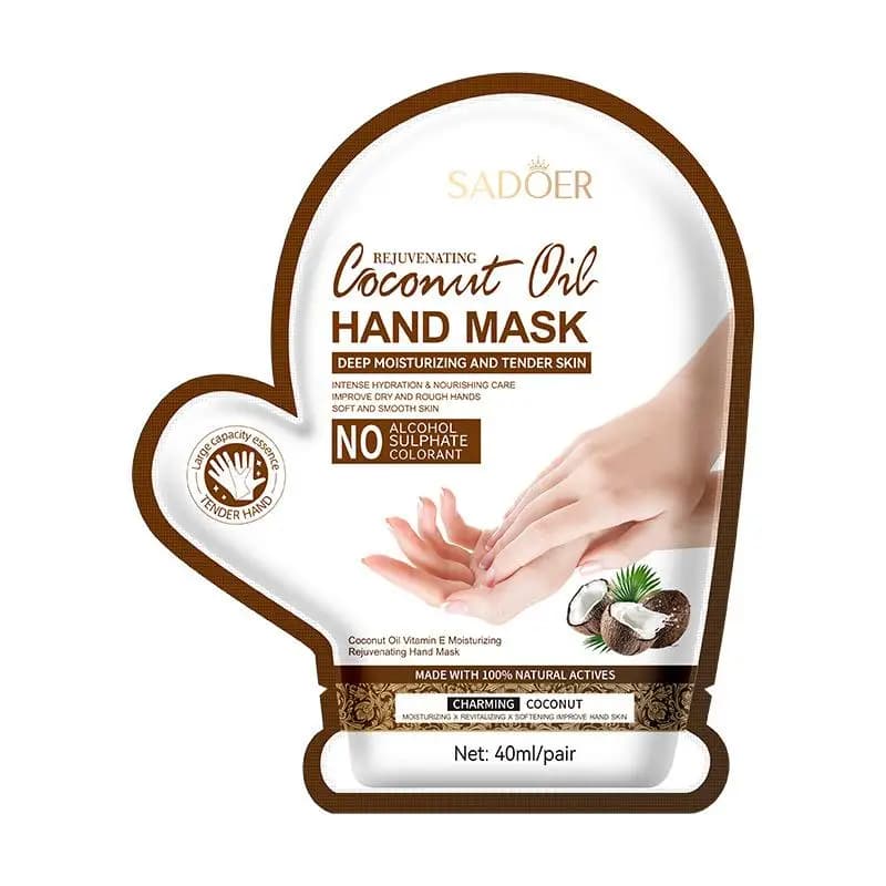 Masque pour les mains à l'huile de coco et à la vitamine E, traitement nourrissant hydratant intense