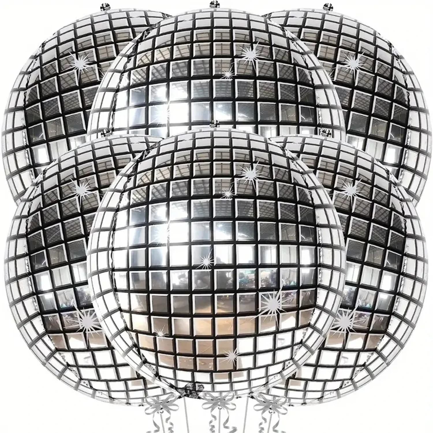 6 ensembles de ballons en film d'aluminium 4D de 22 pouces, décoration d'ambiance pour soirée disco 