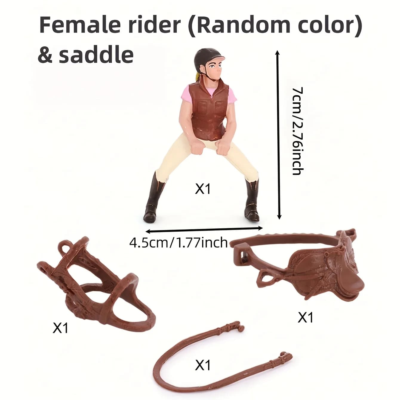 Ensemble de modèles de cheval d'animaux sauvages, Figurines d'hippocampe et de Jockey blanches, joue