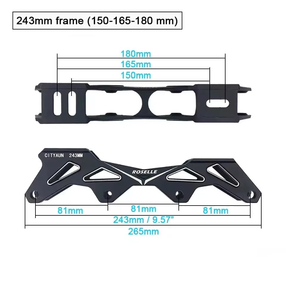 Cadre de patin à roulettes, patins à roues alignées, cadre plat en alliage, 76-80mm, roues 4x80mm, p