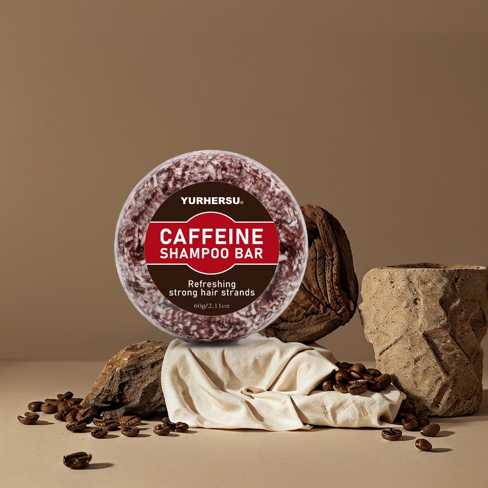 Shampooing solide à la caféine pour la croissance des cheveux, stoppe rapidement la perte de cheveux