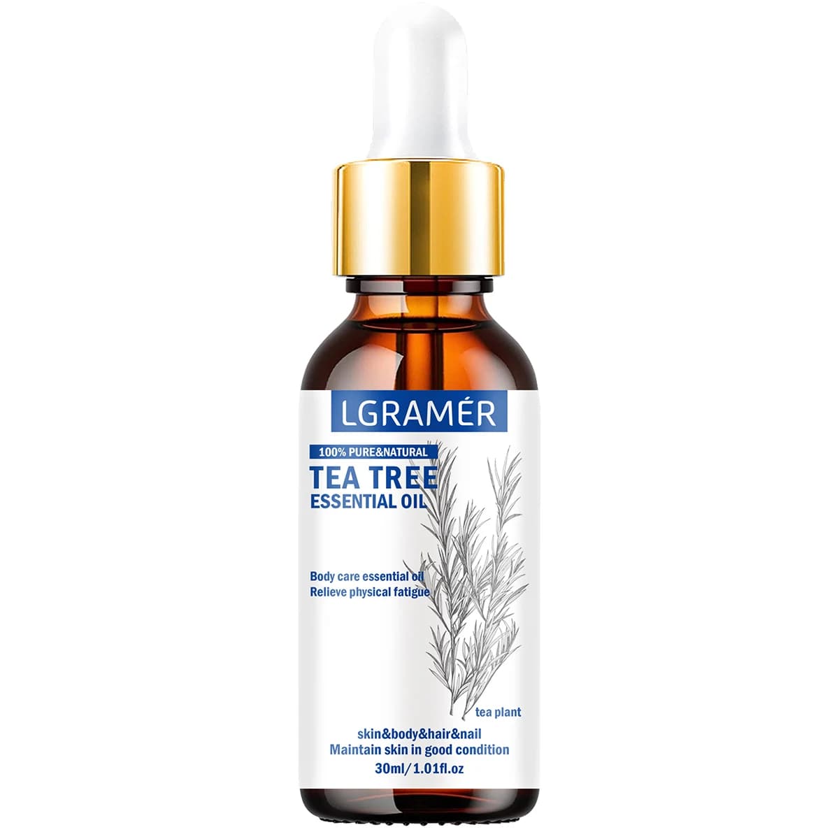 Huile essentielle d'arbre à thé, 100% pure nature, aromathérapie, diffuseur, humidificateur, boisé, 
