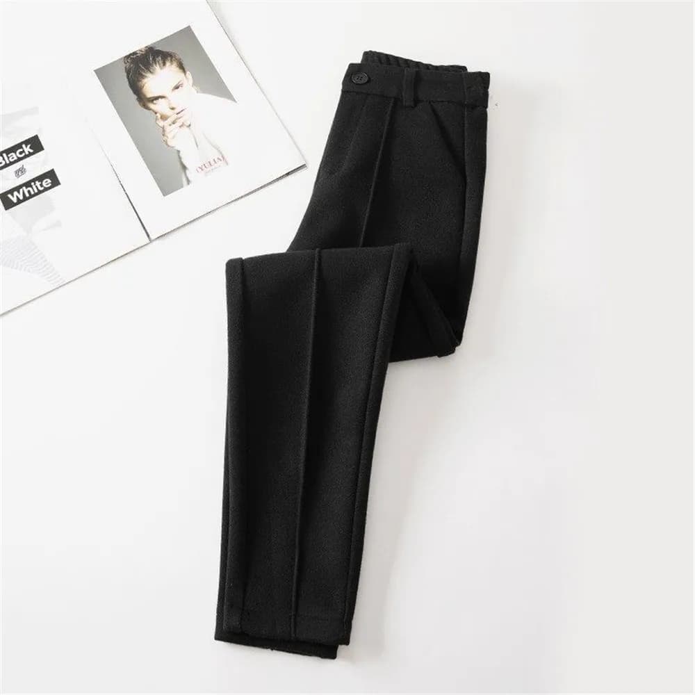 Pantalon en laine pour femmes, Style ample, décontracté, robe de rue, pantalon large, jogging en vel
