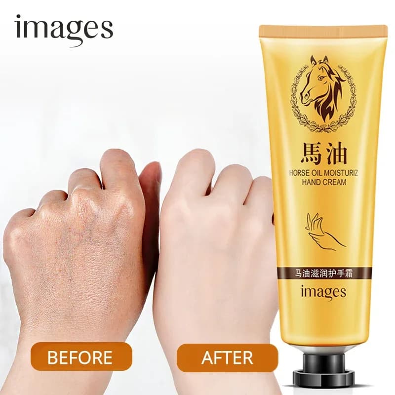 IMAGES huile de cheval crème hydratante pour les mains pommade de cheval réparation doux blanchissan