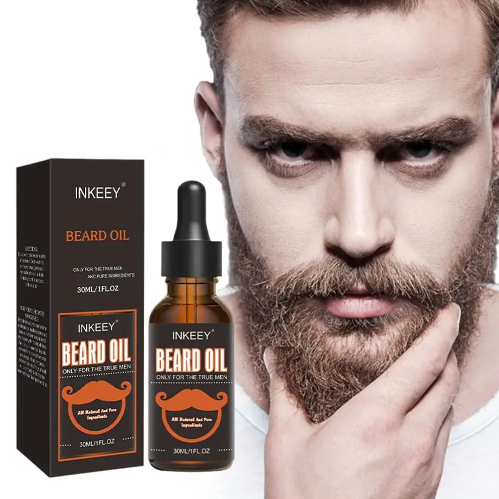 Huile de Soin de la Barbe Biologique Naturelle pour Homme, Brillance Rapide, Adoucissement de la Bar