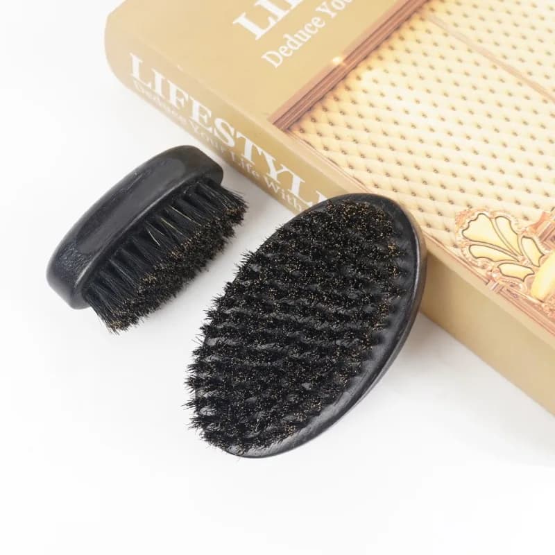 Brosse coiffante à tête d'huile vintage pour hommes – Brosse à poils en bois pour le toilettage des 