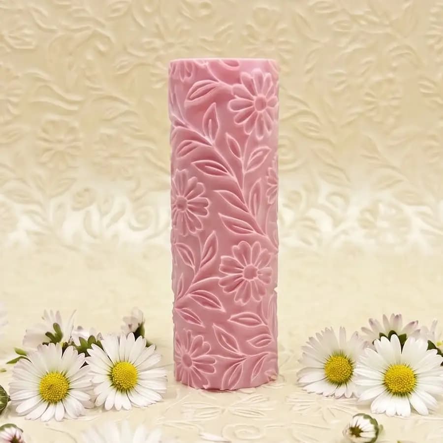 Rouleau de gaufrage Daisy Meadow pour la fabrication de bijoux - Rouleau texturé en plastique contem