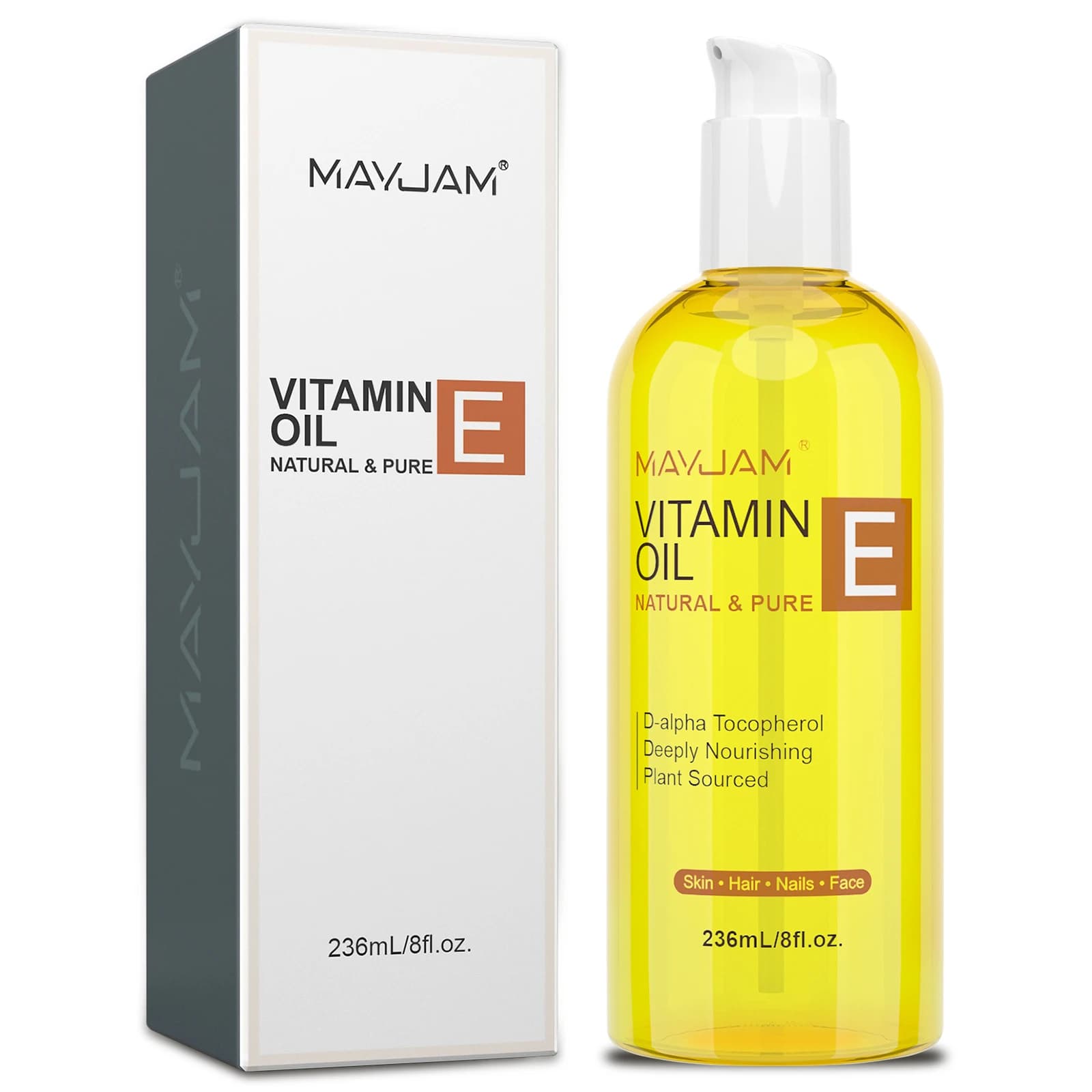 MAYJAM huile de vitamine E Pure et naturelle pour le visage corps cheveux hydratant et nourrissant d