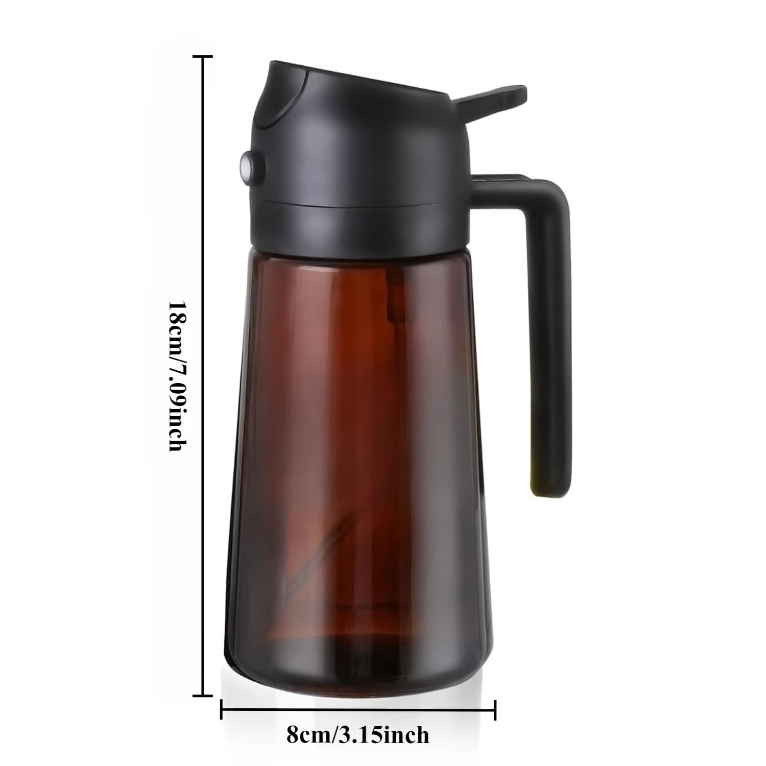 Pulvérisateur d'huile marron bloquant la lumière de 16oz/470ML pour la cuisson, bouteille distributr